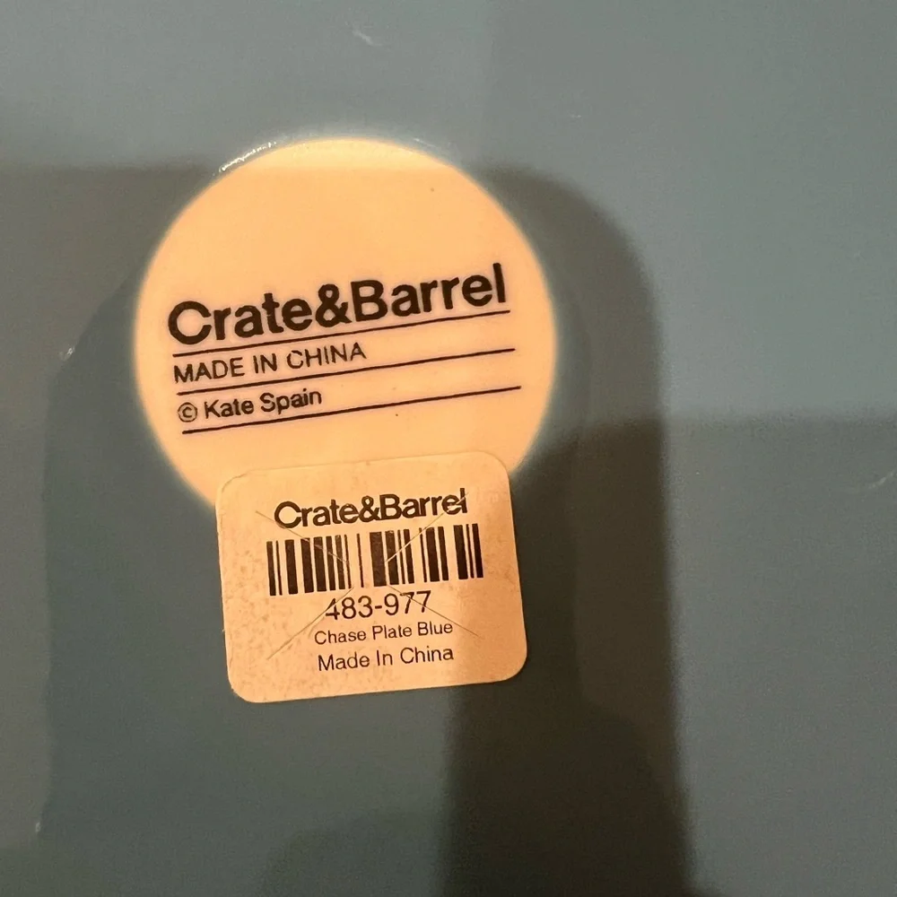 Blue Crate & Barrel Kate Spain Chase Luncheon Salad / Dessert 8.5 Inch Plates